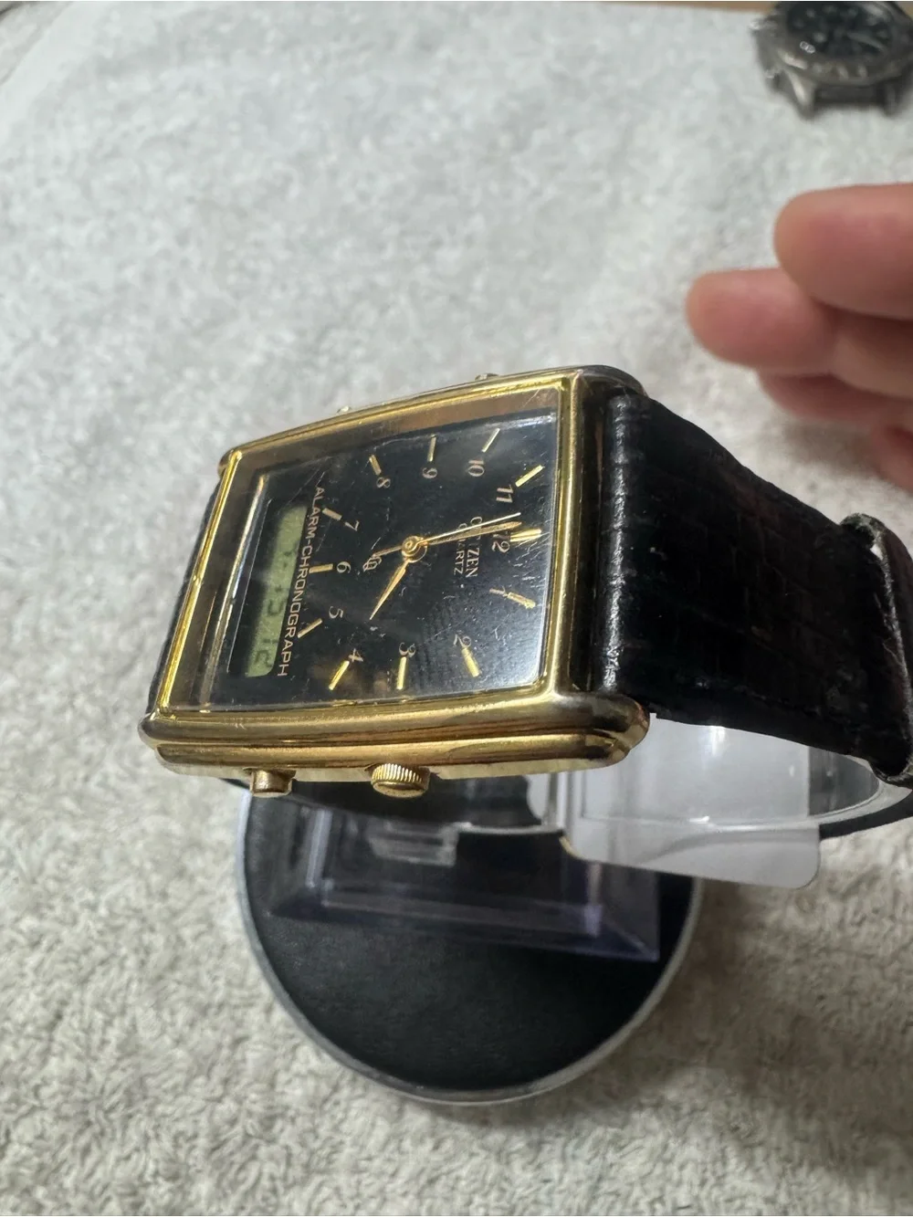 Citizen Gold-Tone Case Black Dial Alarm Chronograph Watch